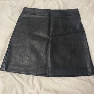 NWT J. Crew Black Leather Mini Skirt in Size 12